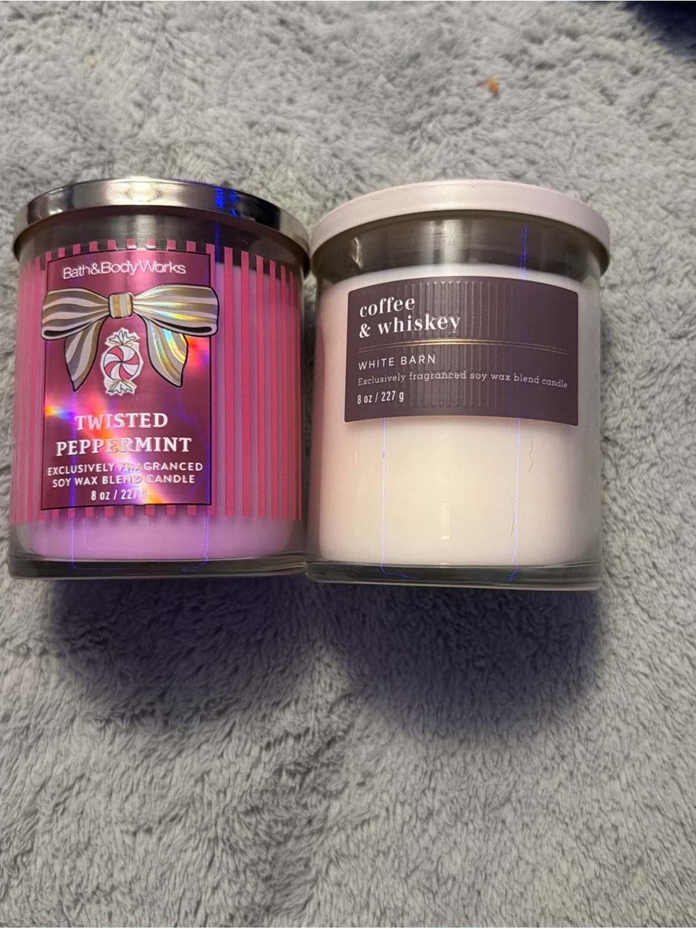 Bath & Body Works Twisted Peppermint Soy Candle - Pink